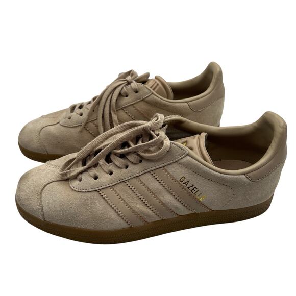 Adidas Gazelle Sneakers Beige Tan Suede Gum Sole 6 1/2 Men Classic Retro 90s Low - Picture 1 of 14